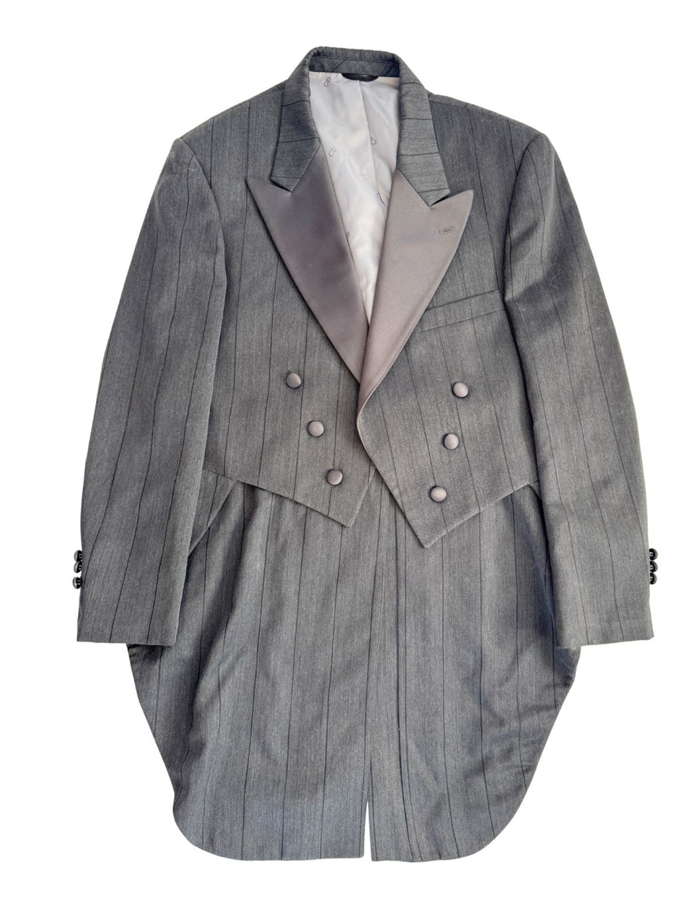 VTG Christian Dior Monsieur Tailcoat Grey Tuxedo Jacket Mens 43S